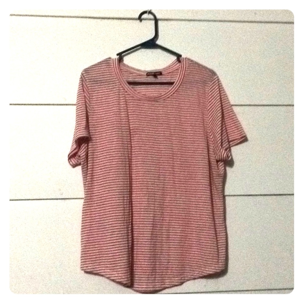 Charlotte Russe Red And White Stripe T Shirt